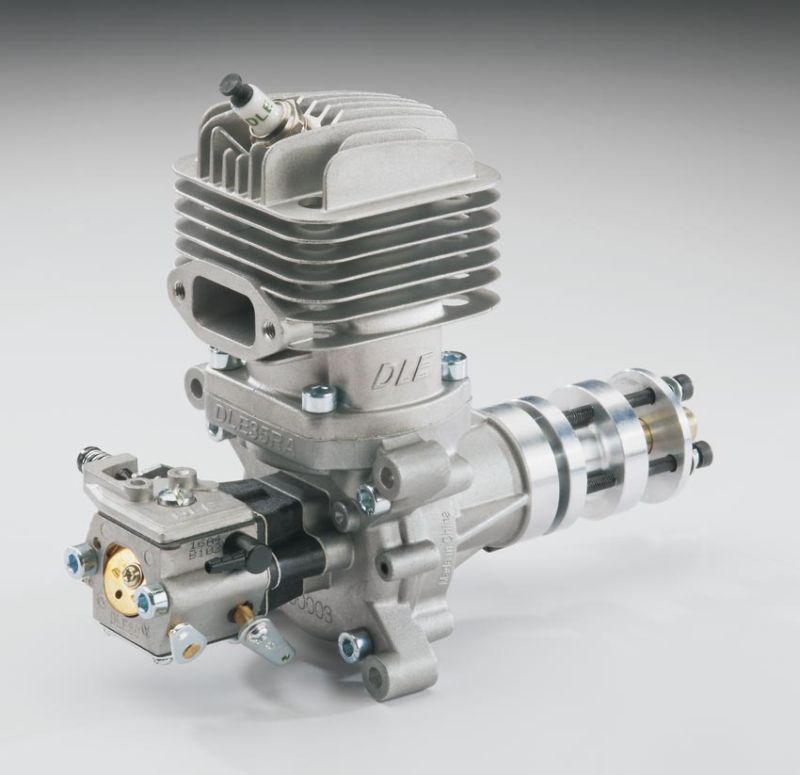 DLE35RA gas engine with rear exhaust (35cc, 4.1hp, 1060gr) | DLE35RA